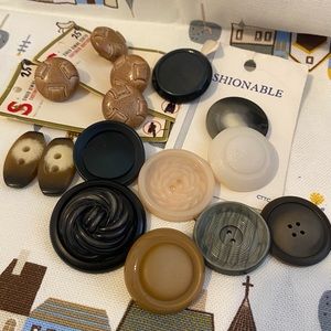 15 Large Vintage Buttons Lot for Your Craft, Knitting or Sewing Projects